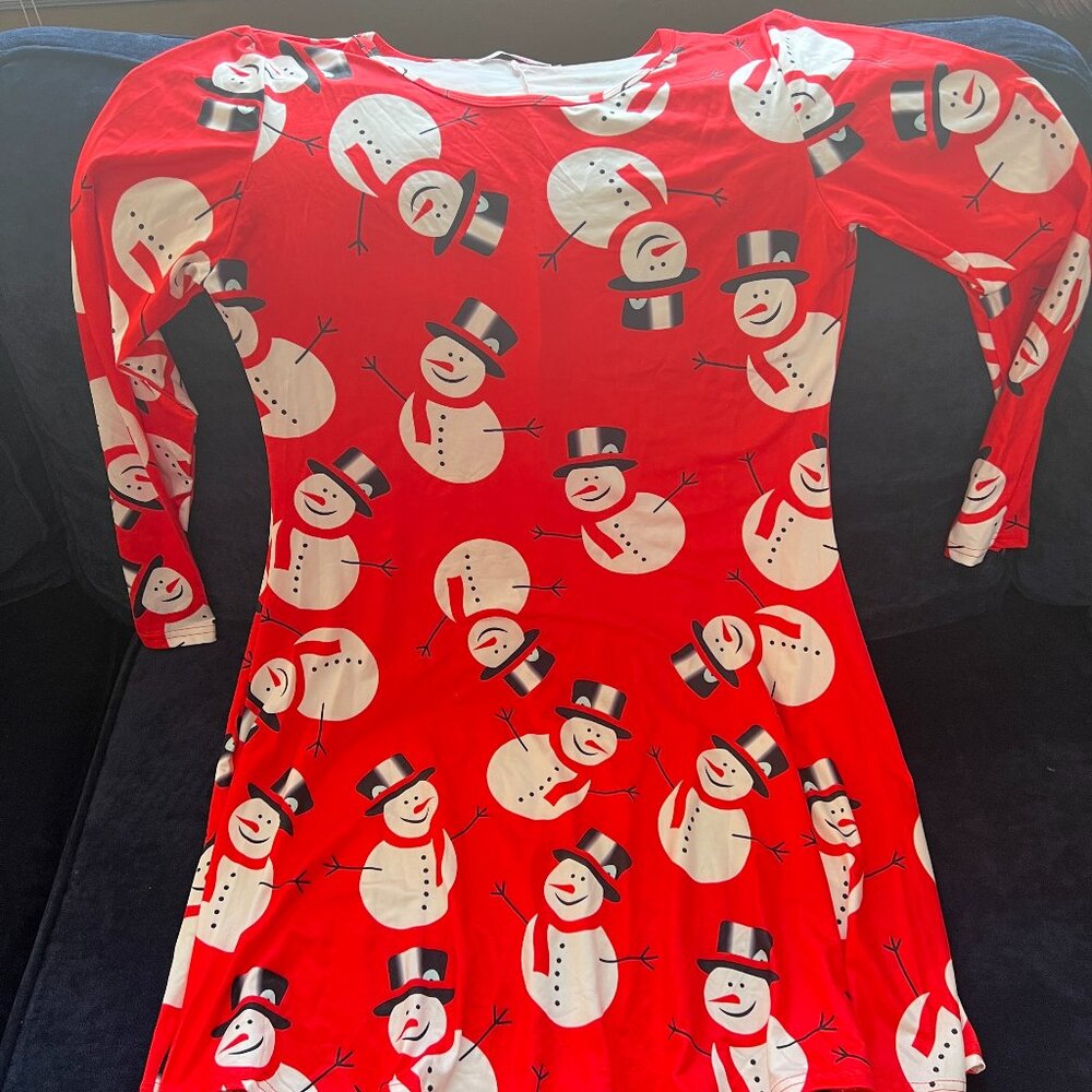 Cotton Hoodie Snowman Dress